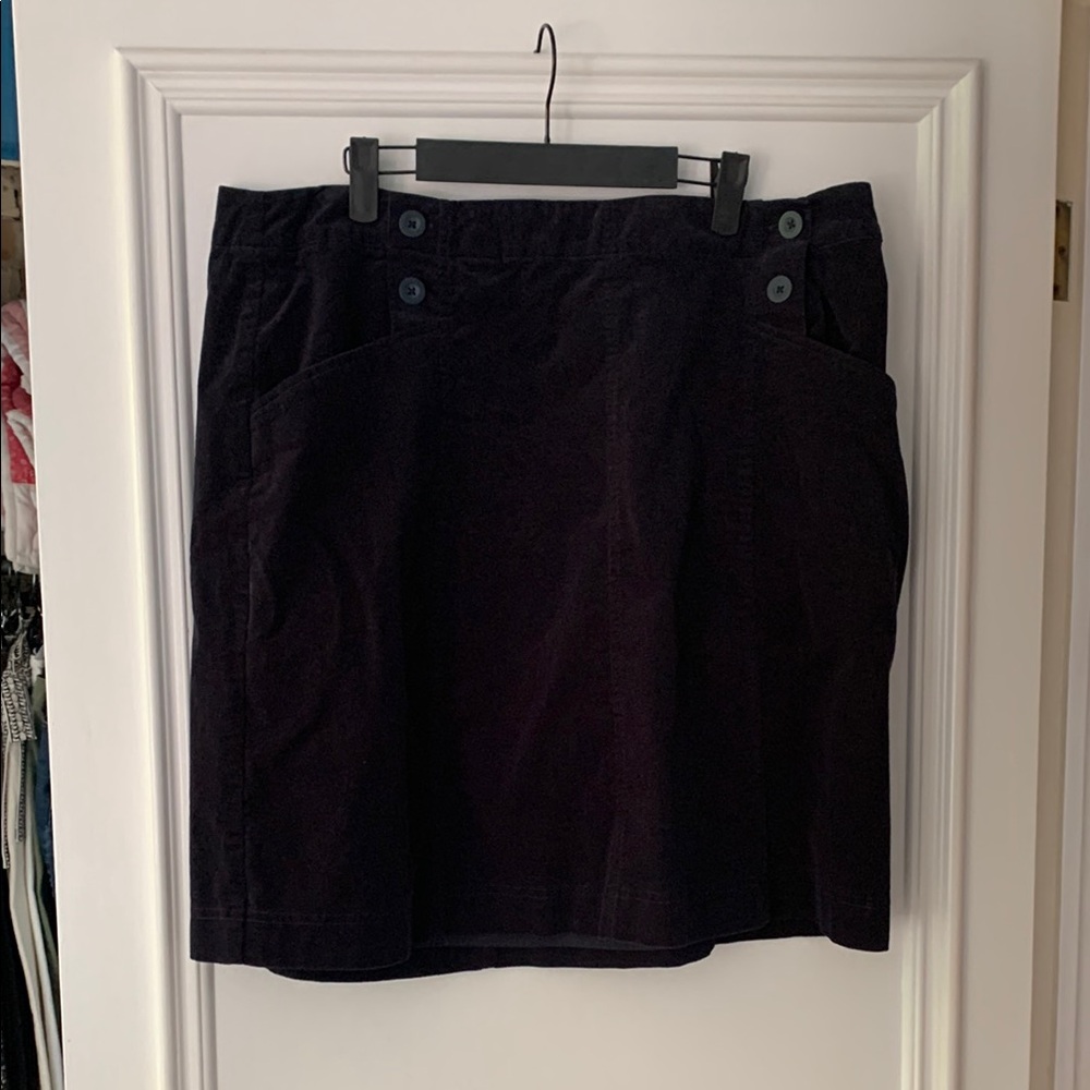 Deep Navy Blue Corduroy Skirt